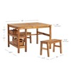 Guidecraft Acadia Kids Outdoor Craft Table and 2 Bench Set: Acacia Wood Activity Desk w/ Storage, Kids Play Table & Bench for Backyard, Patio, Garden - 3 of 4