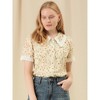 INSPIRE CHIC Women's Peter Pan Collar Lace Trim Embroidered Casual Floral Blouse - 2 of 4
