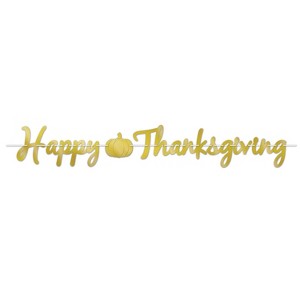 Beistle Foil Happy Thanksgiving Streamer, 6.5" x 5', (2/Pkg) Multicolored - 1 of 2