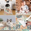 Washable Vintage Oriental Rug Non Slip Low Pile Rug Soft Throw Floor Cover Retro Foldable Indoor Carpet for Living Room Bedroom Playroom Nursery - 4 of 4