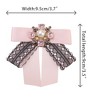 INSPIRE CHIC Women's Satin Ribbon Lace Trim Rhinestone Brooch Ties - 2 of 4