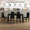 Hooseng Modern Luxurious Style 5/7 Piece Dining Room Table Set, Tempered Glass Top Dining Table Set for 4/6, Metal Frame And Upholstered Dining Chairs - 4 of 4
