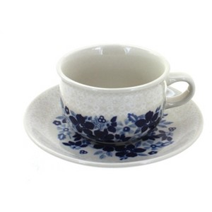 Blue Rose Polish Pottery F079 Manufaktura Cup & Saucer - 1 of 2