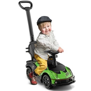 Infans 3-in-1 Licensed Lamborghini Ride on Push Car Stroller Sliding Car w/ Sound Green - 1 of 4