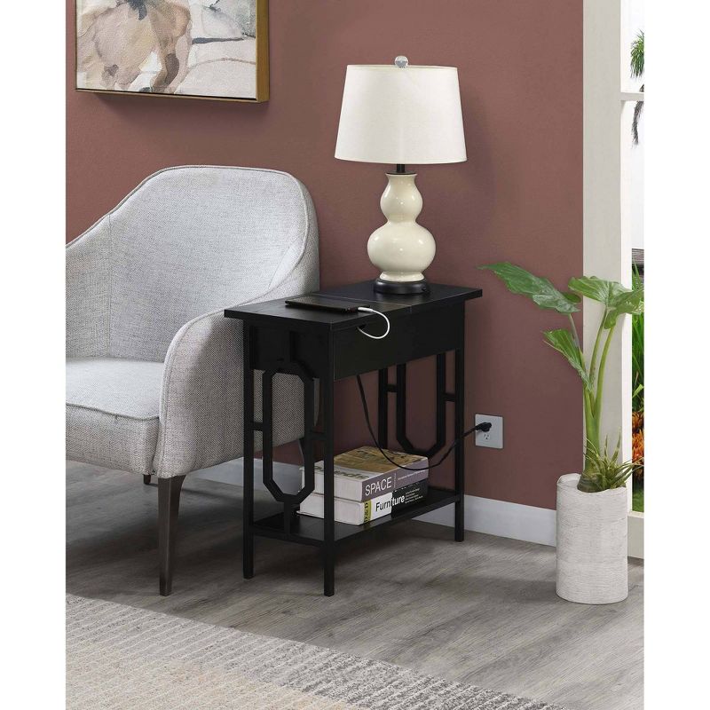 Omega Flip Top End Table with Charging Station - Breighton Home, 3 of 10
