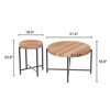 ALEXOUN Set of 2 Coffee Table - Distressed Cylindrical Design,with Sturdy Metal Legs &  Waterproof MDF,for Living Room Bedroom - 3 of 4