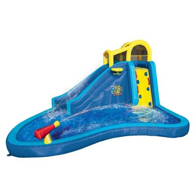 Blue and Yellow PVC Inflatable Splash Slide Lagoon Pool Water Park