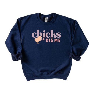 The Juniper Shop Chicks Dig Me Youth Graphic Sweatshirt - Xs - Navy ...