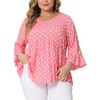 Agnes Orinda Women's Plus Size Babydoll Peplum High Low Hem V Neck 3/4 Sleeve Trendy Tops - 2 of 4