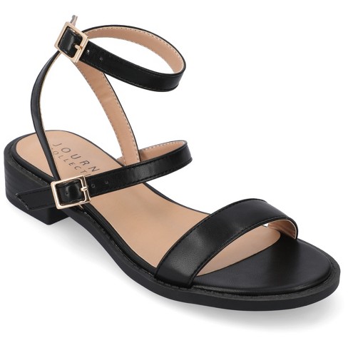 Black stacked heel discount sandals