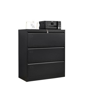 File Storage Cabinet With 3 Drawer Large Storage Space Compact Slim File Pre-Built Office Storage Cabinet For Legal/Letter/A4 File - 1 of 4