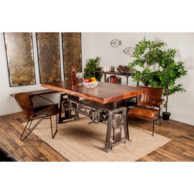 Industrial Wood and Metal Dining Table Brown - Olivia &#38; May, 3 of 8