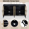 Sideboard Buffet Cabinet with Rattan Doors, 4-Door Storage Cabinet with Adjustable Shelves, Solid Wood Legs for Dining Room, Kitchen, Living Room - 4 of 4