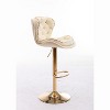 CAVINAS 25"-33"Chic Velvet Bar Stools Counter Height,Set of 2,360°Swivel Barstools with Adjustable Lifting,Back Tufted&Chrome Footrest - 4 of 4