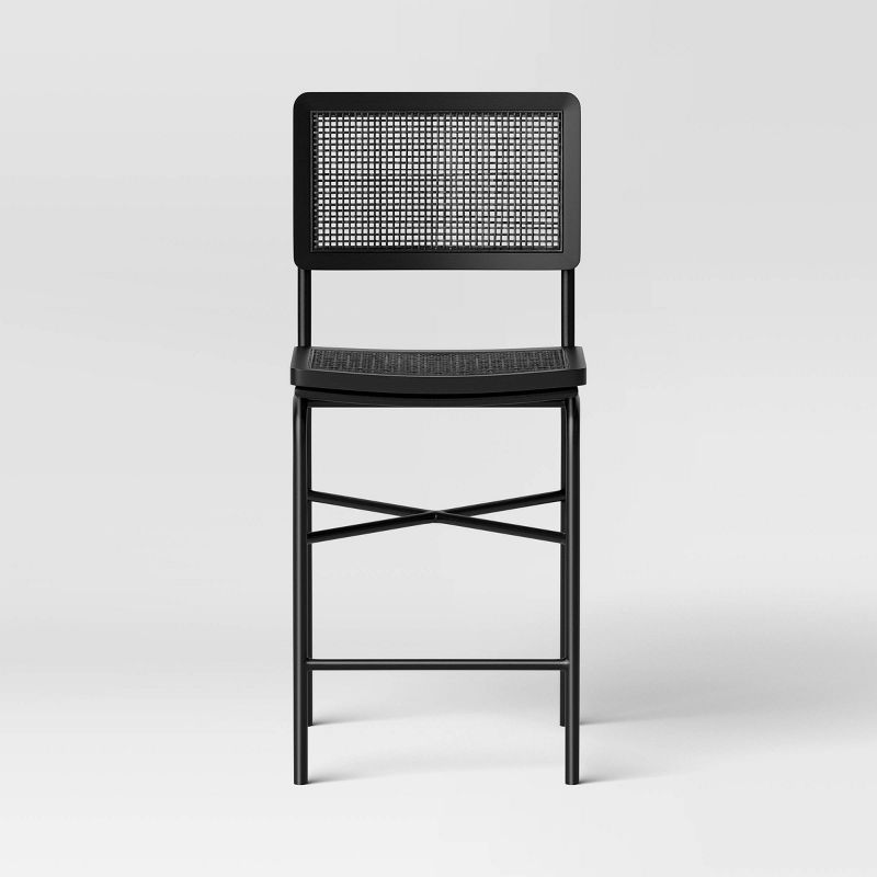 Errol Cane and Wood Counter Height Barstool with Metal Legs - Threshold™, 3 of 7