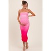 Pinkblush Pink Mesh Ombre Ruched Maternity Midi Dress - 2 of 4