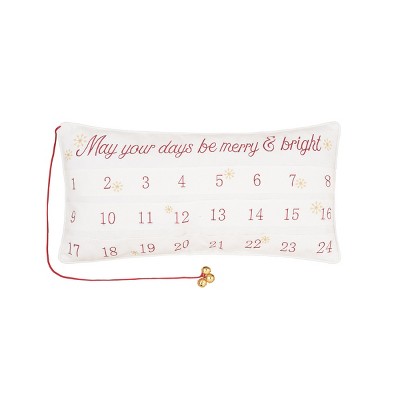 C&F Home Merry & Bright Advent Embroidered Throw Pillow, 12" x 24"