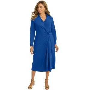 Jessica London Women's Plus Size Side Knot Midi Wrap Dress - 1 of 4