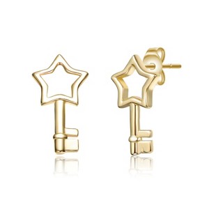 Guili 14K Gold Earrings Featuring Star Key Silhouettes, Whimsical and Playful, Perfect for Everyday Sparkle and Special Celebrations - 1 of 2