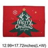 Unique Bargains Christmas Place Mats Linen Red White 13"x17.7" 2 Pcs - 3 of 4