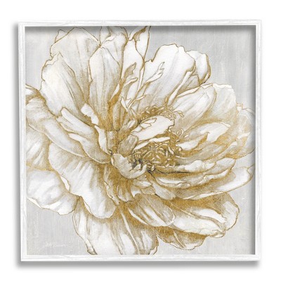 Stupell Industries Modern Glam White Flower Petals Framed Giclee Art