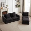 NicBex Couches for Living Room Modular Sectional Sofa Set Comfort Upholstered L-Shaped Sleeper Sofa Couch with Ottoman, 3 Cushions Pillows, Black - 4 of 4