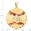 Black Bow Jewelry 14K Gold Plated Craig Biggio Signature LG Enamel Baseball Pendant - 4 of 4