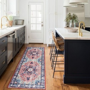 Nasitip Vintage Farmhouse Boho Area Rug - Ultra Soft Washable Non-Slip Rug with Distressed Rustic Print for Home Office - 1 of 4