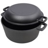 VisioGear 2-In-1 Dutch Oven With Dual Handles, 5 Quart Outdoor Camping Deep Pot With Pot Rack for Camping Fireplace Cooking, Black, 12.5"*10.2"*6.2" - 4 of 4