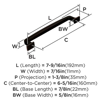 Oil Rubbed Bronze 6-5/16" Cabinet Drawer Pull