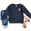 The Juniper Shop Coquette Strawberry Watercolor Toddler Sweatshirt - 4T - Navy - 3 of 4