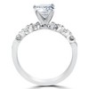 Pompeii3 1 Carat Diamond Engagement Ring Matching Wedding Band Prong Set 14K White Gold - 3 of 4