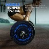 Weight Plates, 15-45LB Bumper Plates Set of 2 - 2in Olympic Rubber Weights with Steel Hub for Strength Training Home Gym - 3 of 4