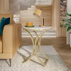 Hommoo Round End Table with Metal Frame - 3 of 4