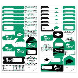 Big Dot of Happiness Green Grad Best is Yet to Come Assorted Green Graduation Party Gift Tag Labels To and From Stickers 12 Sheets 120 Stickers - 1 of 4