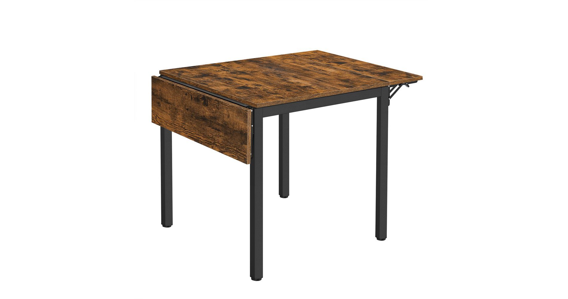 VASAGLE Folding Dining Table, Drop Leaf Extendable, for Small Spaces, Seats 2-4 People, Industrial, 33.3 x 30.7 x 30 Inches,Brown