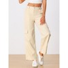 Allegra K Women's Mid-Rise Straight Leg Pockets Y2K Casual Cargo Pants - image 3 of 4