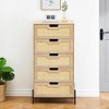 Whizmax Modern Rattan 5 Drawers Dresser, Double Dresser for Bedroom, Chest of Drawers Closet Organizers for Bedroom Living Room Hallway Office - 2 of 4