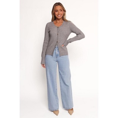 Petal and Pup Quay Button Front Cardigan - Heather Grey