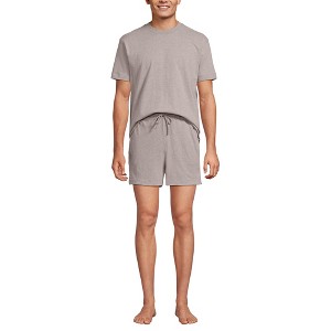Lands' End Men's Short Sleeve Knit Jersey Short Sleep Set - 1 of 3