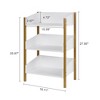 VECELO Wood Industrial Bookshelf, Small Bookcase, 3-Tier Open Storage Shelf Organizer, Shelving Unit for Living Room or Classroom, White - 3 of 4