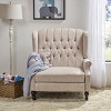 37"W Push Back Recliner Chair,Tufted Wingback Armchair,Upholstered Lounge Accent Chair for Living Room-Baofuwish - 3 of 4
