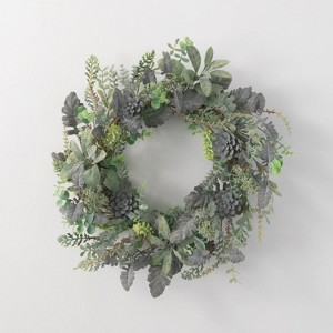 Sullivans Artificial Succulent Wreath - 1 of 2