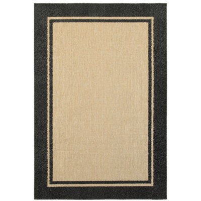 Oriental Weavers Cayman 5594K Sand / Charcoal Indoor /Outdoor Area Rug - 7'10" x 10'10"