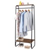 Karl Home Retro Open Wardrobe with Vintage Brown MDF & Black Iron Frame 25.2x15.7x59.4 Inches Entryway Storage - 2 of 4