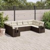 vidaXL Garden Sofa Set Brown PE rattan, powder-coated steel Large - 2 of 4