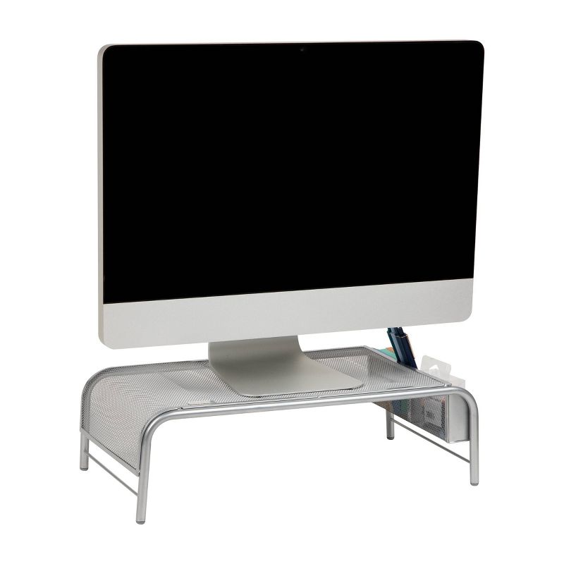 Mind Reader Metal Mesh Monitor Stand and Laptop Riser Silver, 1 of 8