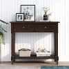 CAVINAS Console Table with Two Drawers,Vintage Entryway Table with Bottom Shelf,Console Table for Living Rooms - 2 of 4