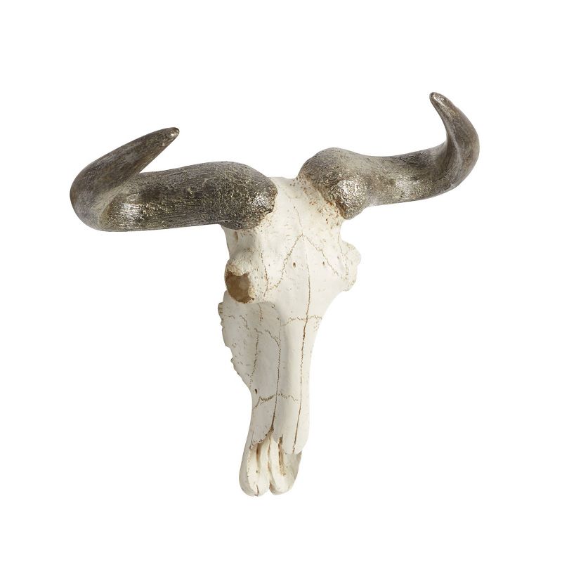 Polystone Cow Skull Wall Decor White - Olivia &#38; May, 1 of 6