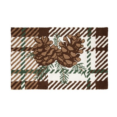 1'10"x2'10" Rectangle Indoor and Outdoor Hooked Forest Animals Accent Rug Brown - C&F Home